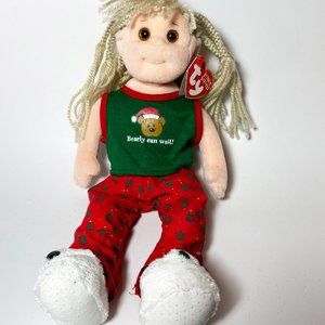TY Beanie Boppers Jolly Janie - Christmas Collectible Plush Retired 2002